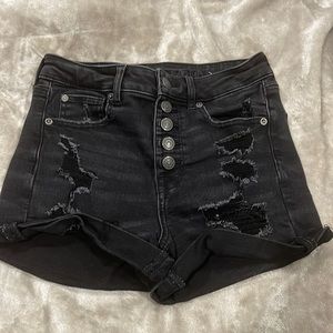 Black high rise shorts